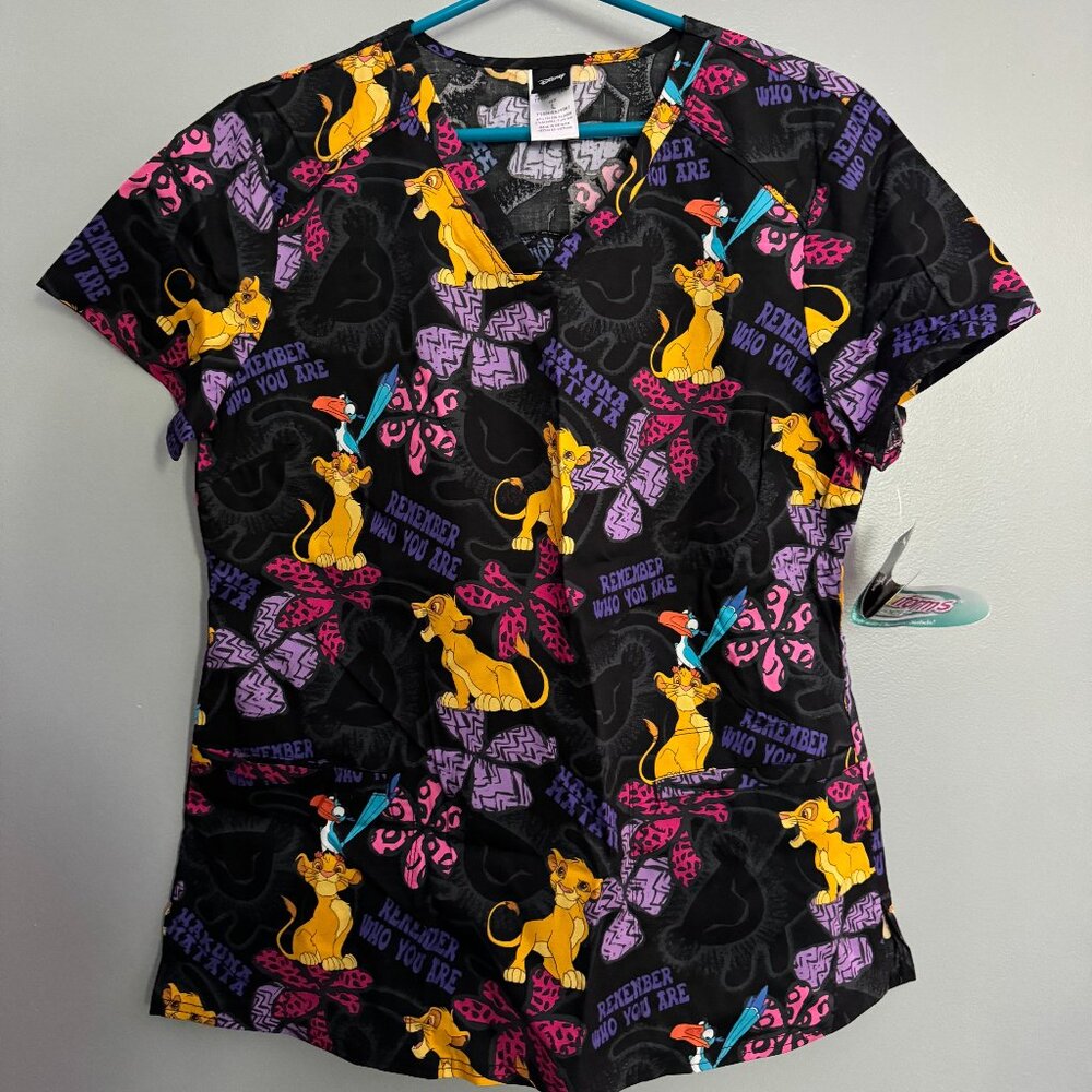 Lion King Simba Black Scrub Top Large